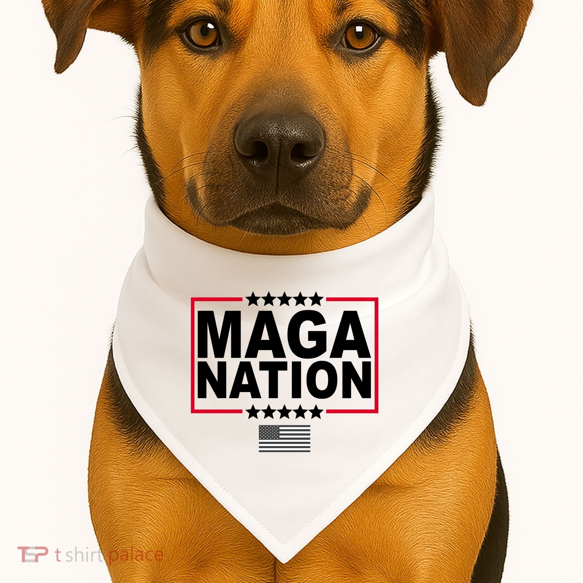 Maga Nation Usa Flag USA-Made Doggie Bandana