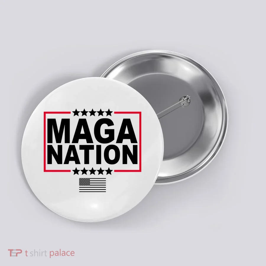 Maga Nation Usa Flag Button