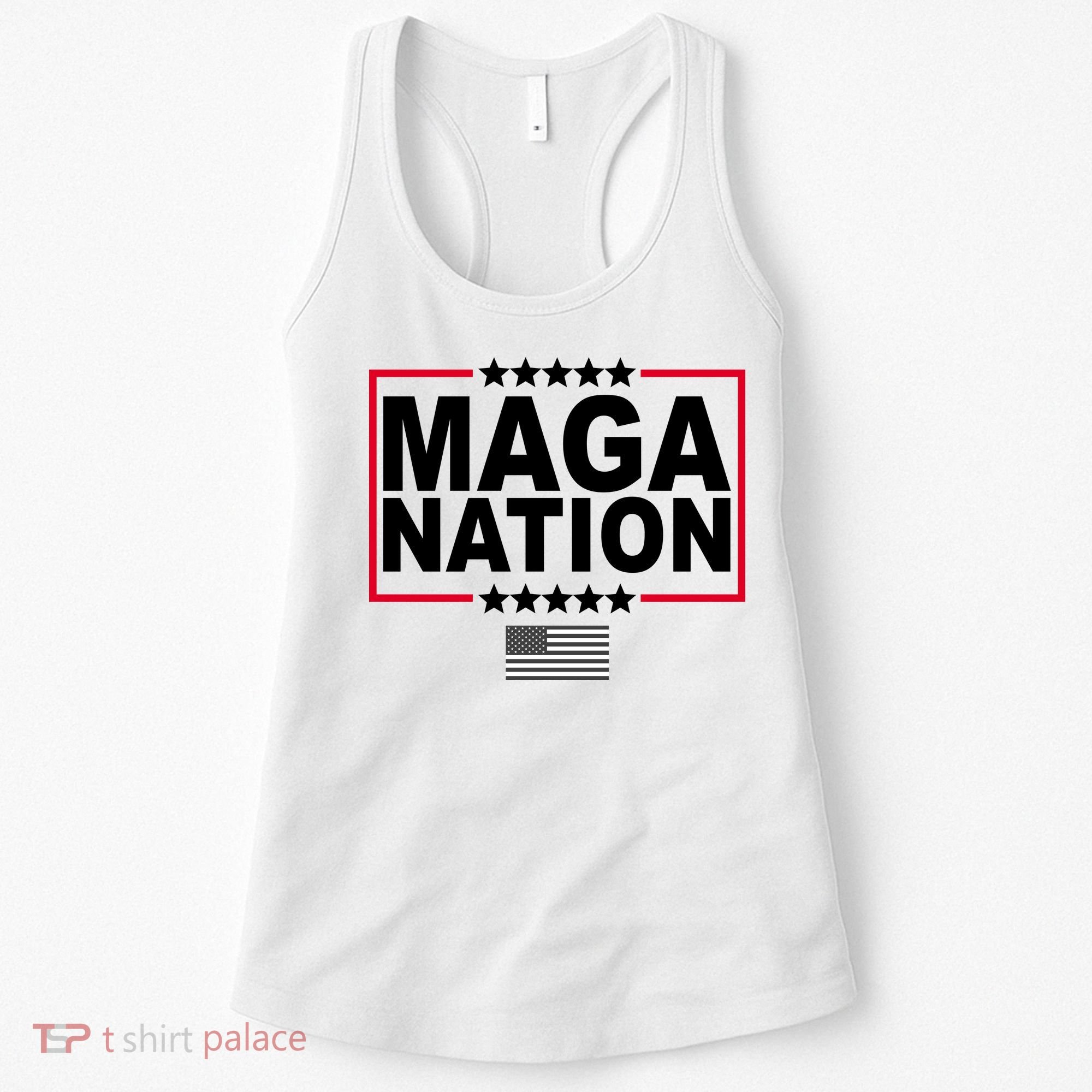 Maga Nation Usa Flag Women's Tank Top
