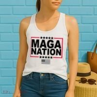 Maga Nation Usa Flag Women's Tank Top thumb 2