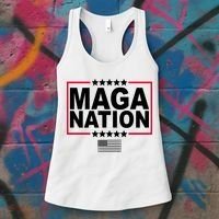 Maga Nation Usa Flag Women's Tank Top thumb 3