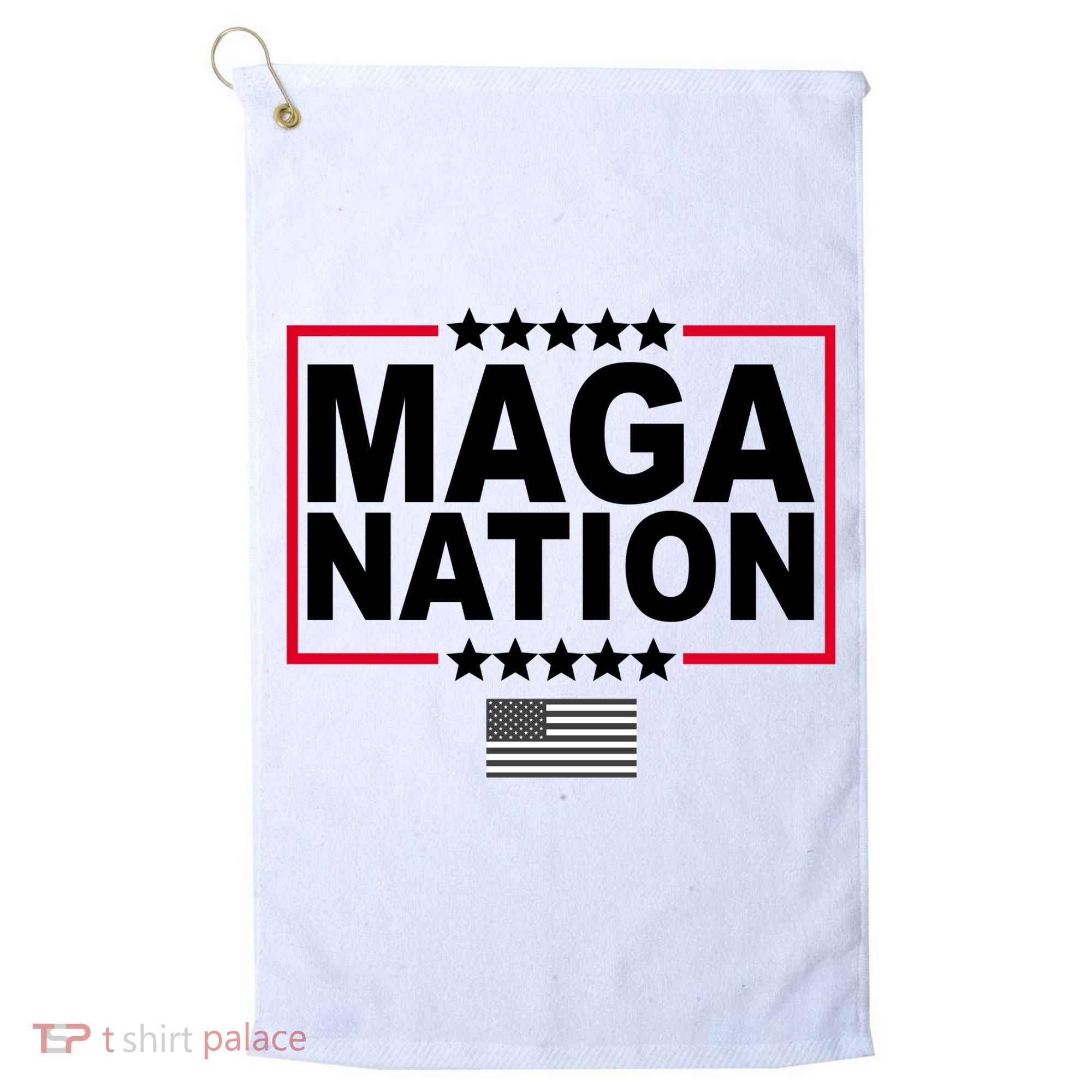 Maga Nation Usa Flag Golf Towel