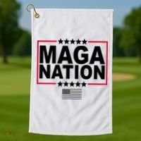 Maga Nation Usa Flag Golf Towel thumb 1