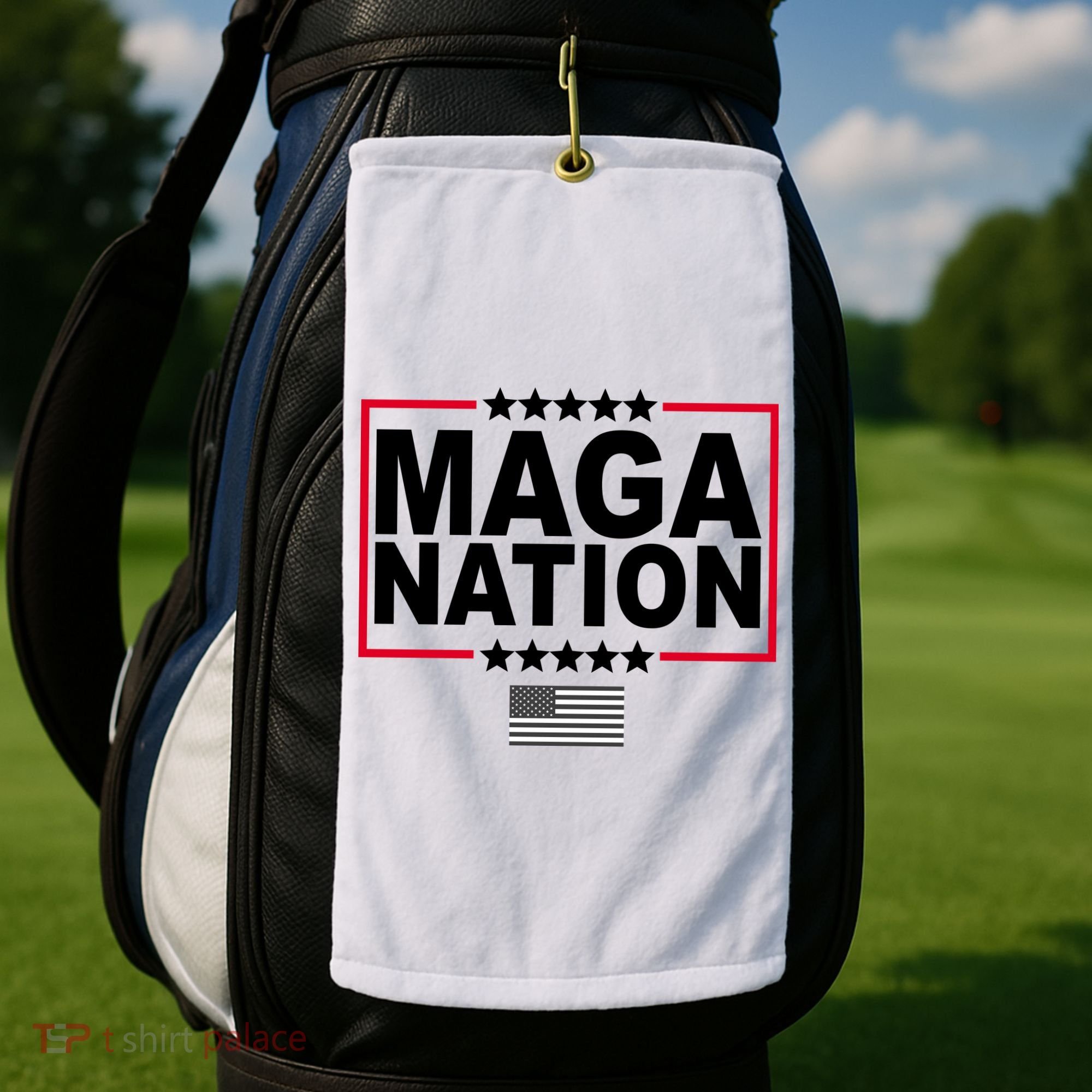Maga Nation Usa Flag Golf Towel