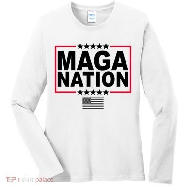 Maga Nation Usa Flag Women's Long Sleeve Shirt