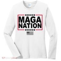 Maga Nation Usa Flag Women's Long Sleeve Shirt thumb 0
