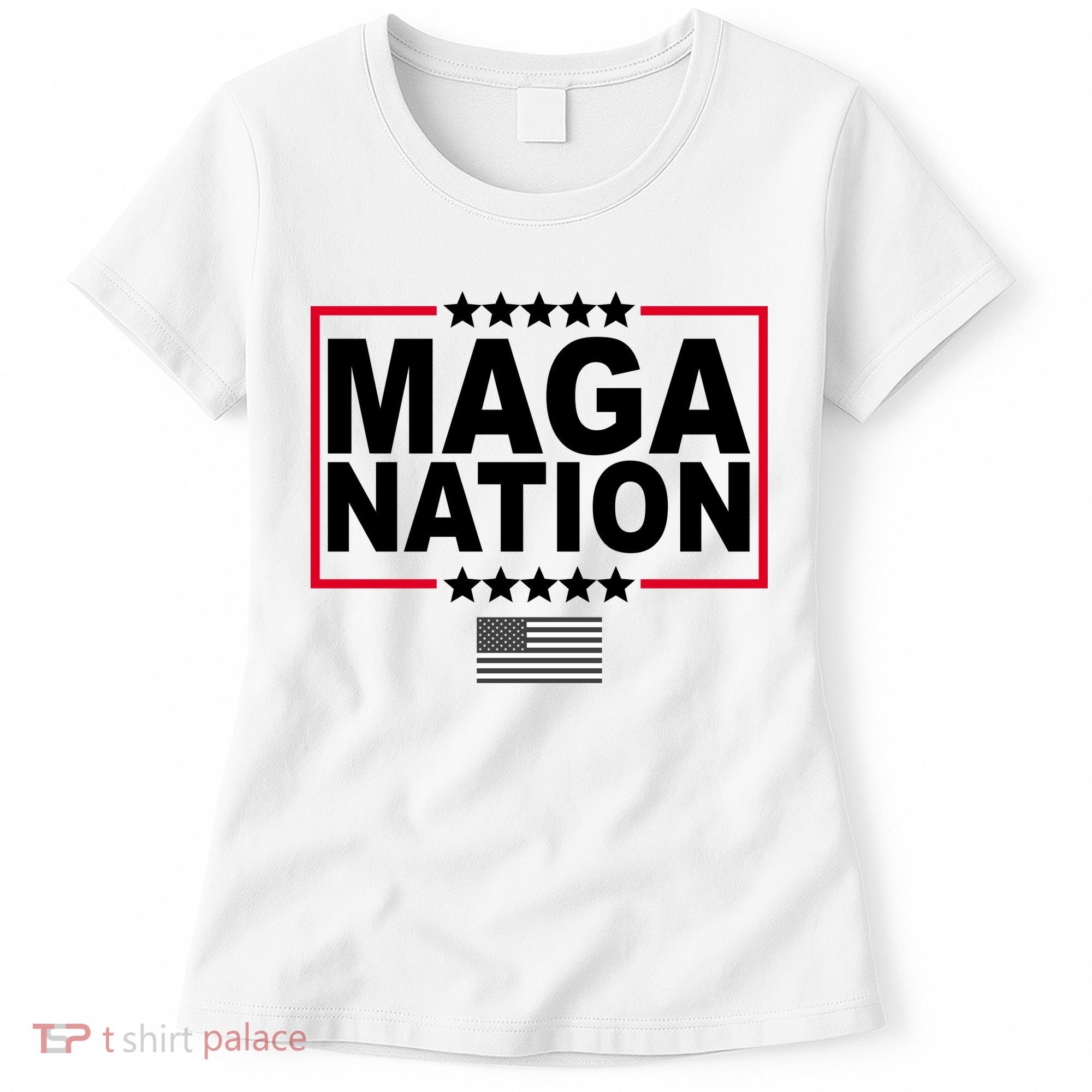 Maga Nation Usa Flag Women's T-Shirt