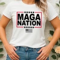 Maga Nation Usa Flag Women's T-Shirt thumb 2