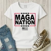 Maga Nation Usa Flag Women's T-Shirt thumb 3