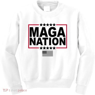 Maga Nation Usa Flag Kids Sweatshirt