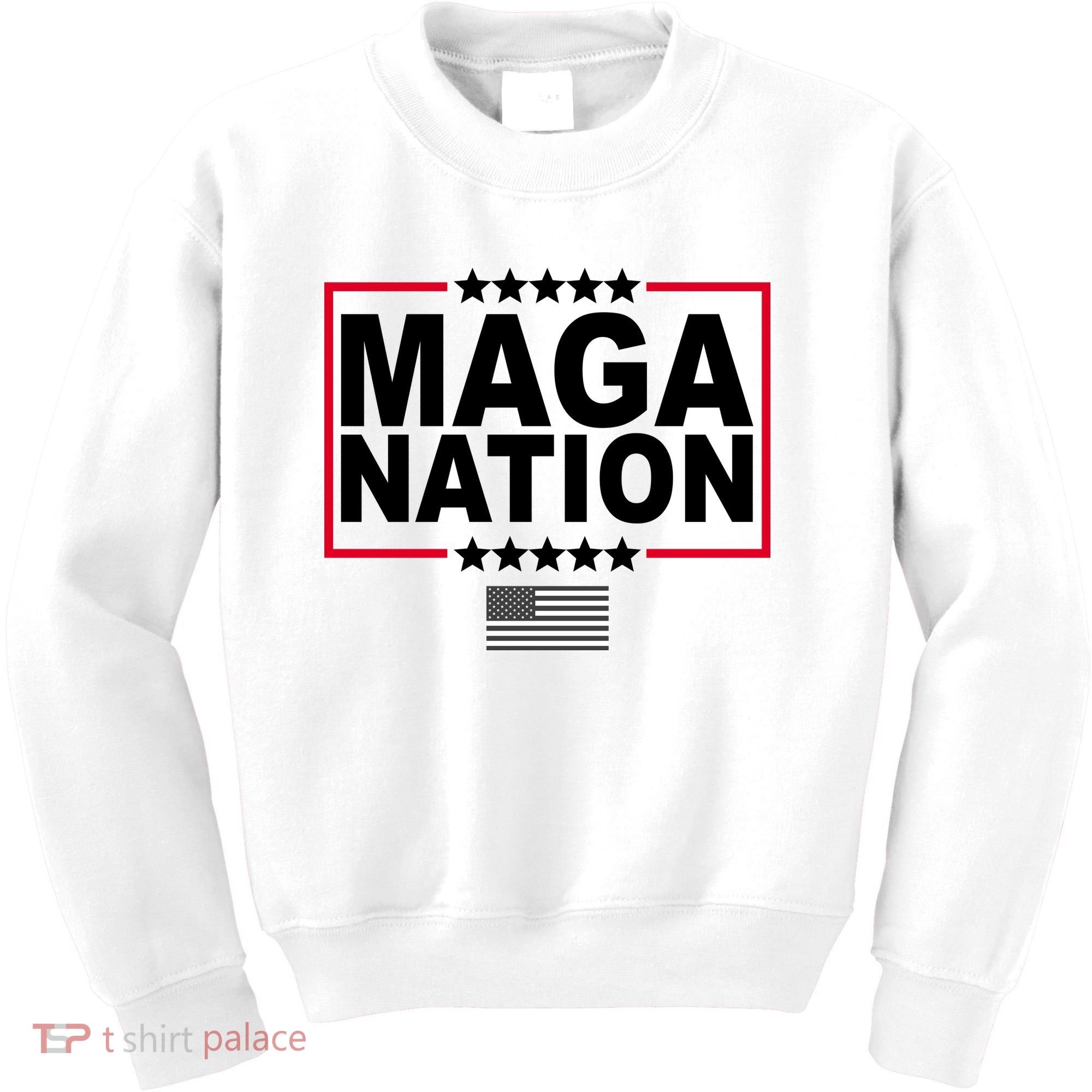 Maga Nation Usa Flag Kids Sweatshirt