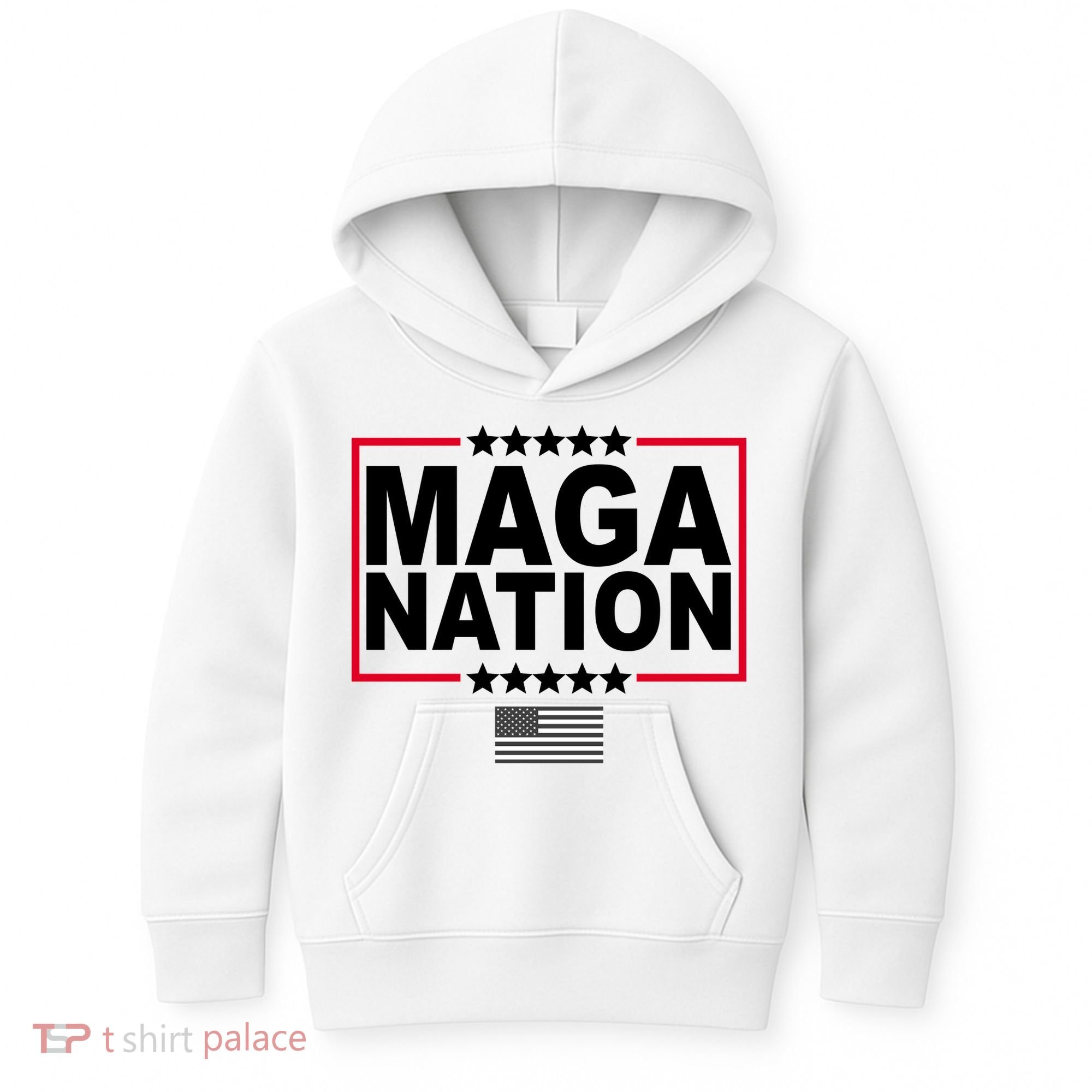 Maga Nation Usa Flag Kids Hoodie