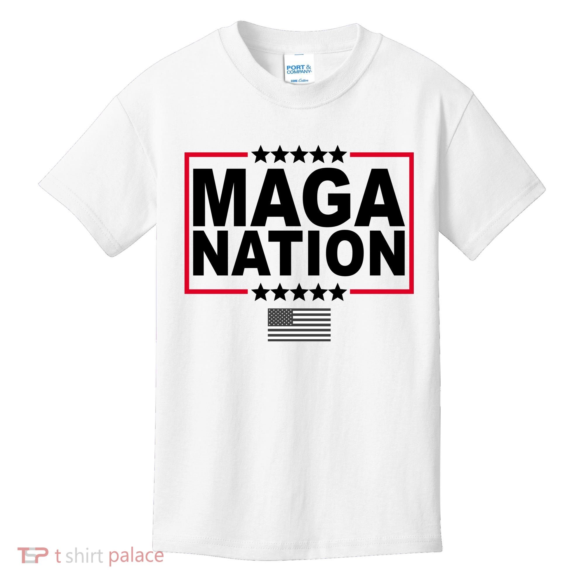 Maga Nation Usa Flag Kids T-Shirt