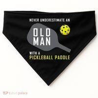 Mens Never Underestimate An Old Man Pickleball Paddle Gift TShirt USA-Made Doggie Bandana thumb 0