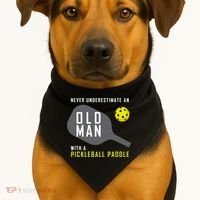 Mens Never Underestimate An Old Man Pickleball Paddle Gift TShirt USA-Made Doggie Bandana thumb 1