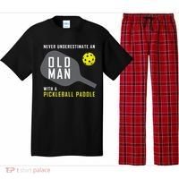 Mens Never Underestimate An Old Man Pickleball Paddle Gift TShirt Pajama Set thumb 0
