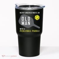 Mens Never Underestimate An Old Man Pickleball Paddle Gift TShirt Tumbler thumb 0