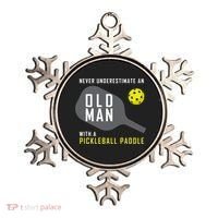 Mens Never Underestimate An Old Man Pickleball Paddle Gift TShirt Ornament thumb 0