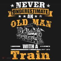 Mens Never Underestimate An Old Man Railroad Collector Train Mousepad thumb 1