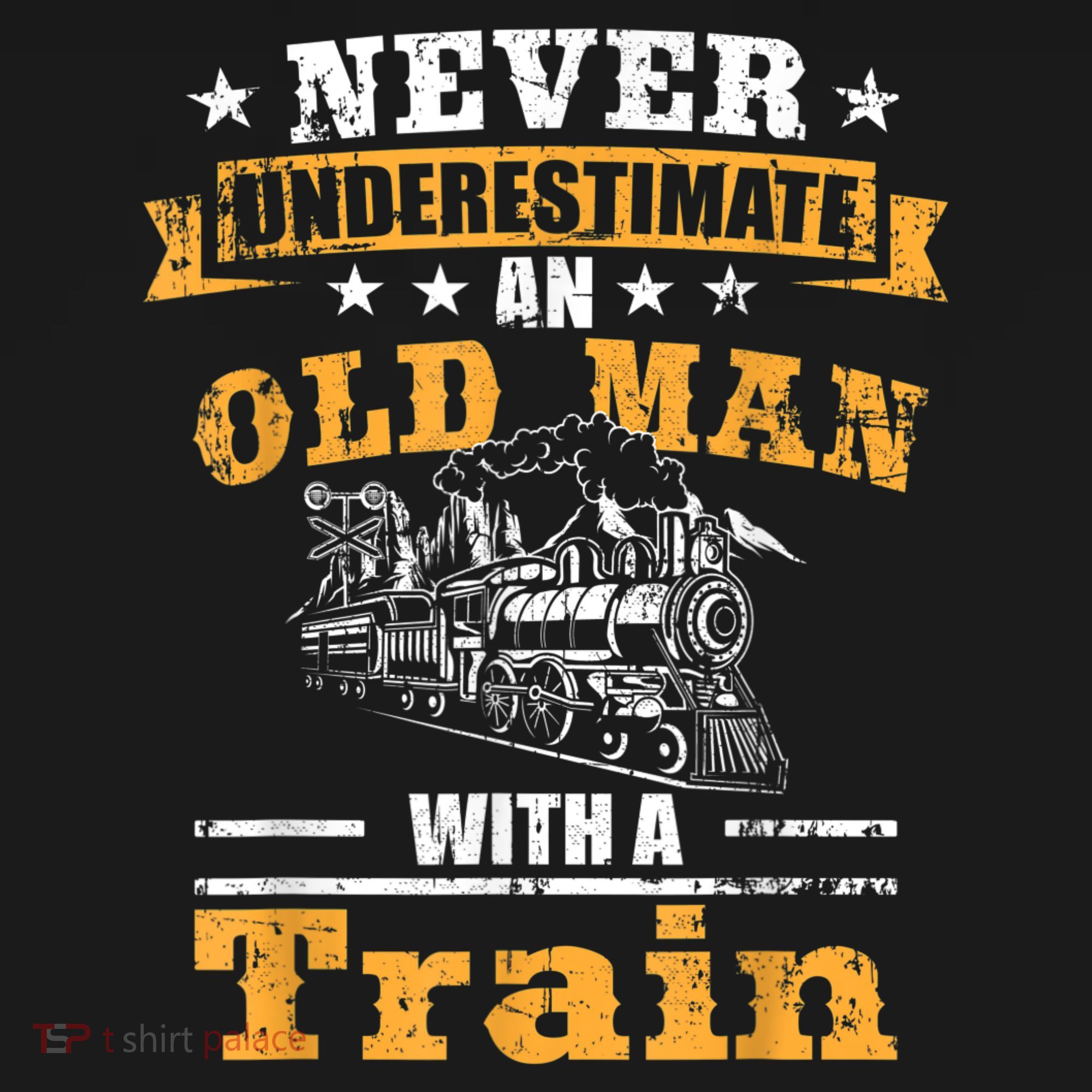 Mens Never Underestimate An Old Man Railroad Collector Train Women's Tank Top