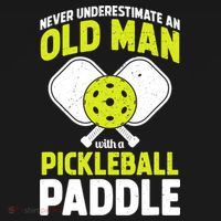 Mens Never Underestimate Old Man Funny Pickleball Paddle Gift TShirt Women's Hoodie thumb 2