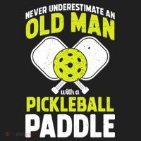 Mens Never Underestimate Old Man Funny Pickleball Paddle Gift TShirt Tumbler thumb 3
