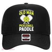 Mens Never Underestimate Old Man Funny Pickleball Paddle Gift TShirt Hat thumb 0