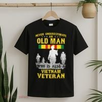 Mens Never Underestimate An OLD MAN Vietnam Veteran Gift T-Shirt thumb 2
