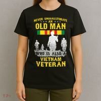 Mens Never Underestimate An OLD MAN Vietnam Veteran Gift T-Shirt thumb 4