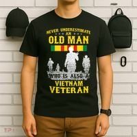 Mens Never Underestimate An OLD MAN Vietnam Veteran Gift T-Shirt thumb 6
