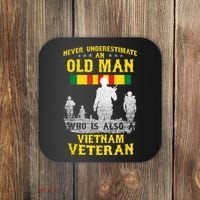 Mens Never Underestimate An OLD MAN Vietnam Veteran Gift Coaster thumb 0