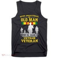 Mens Never Underestimate An OLD MAN Vietnam Veteran Gift Tank Top thumb 0