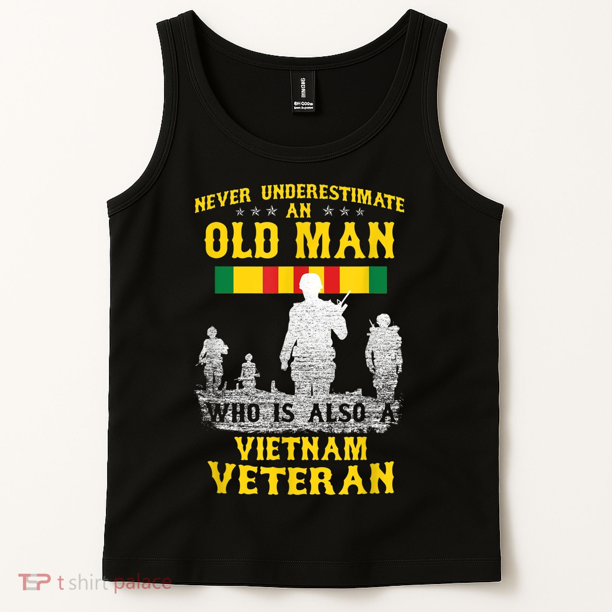 Mens Never Underestimate An OLD MAN Vietnam Veteran Gift Tank Top