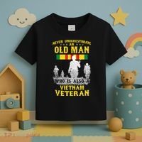 Mens Never Underestimate An OLD MAN Vietnam Veteran Gift Toddler T-Shirt thumb 3