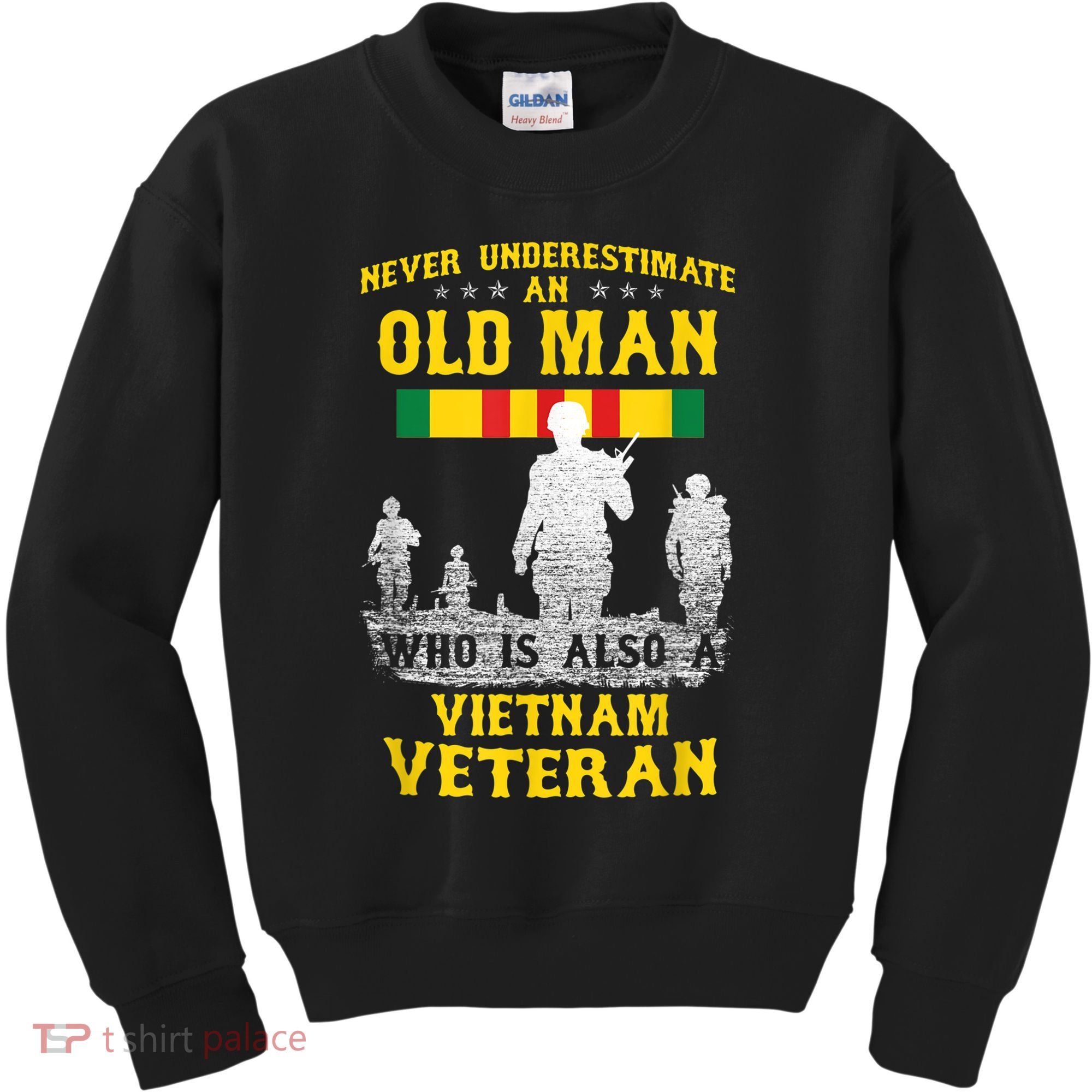 Mens Never Underestimate An OLD MAN Vietnam Veteran Gift Kids Sweatshirt