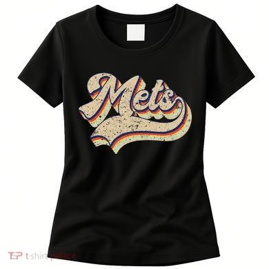 Mets Name Vintage Retro Baseball Lovers Baseball Fans Women's T-Shirt