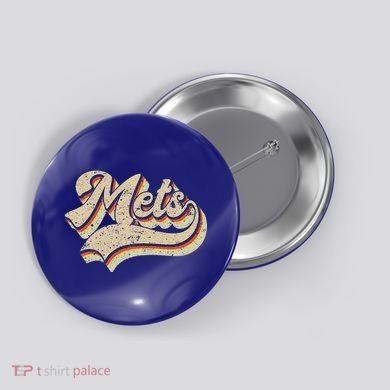 Mets Name Vintage Retro Baseball Lovers Baseball Fans Button