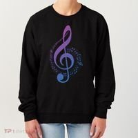Music Note White Treble Clef Musical Symbol For Musician Gift Women's Sweatshirt thumb 0