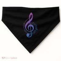 Music Note White Treble Clef Musical Symbol For Musician Gift USA-Made Doggie Bandana thumb 0