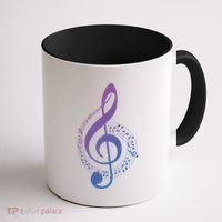 Music Note White Treble Clef Musical Symbol For Musician Gift Coffee Mug thumb 1