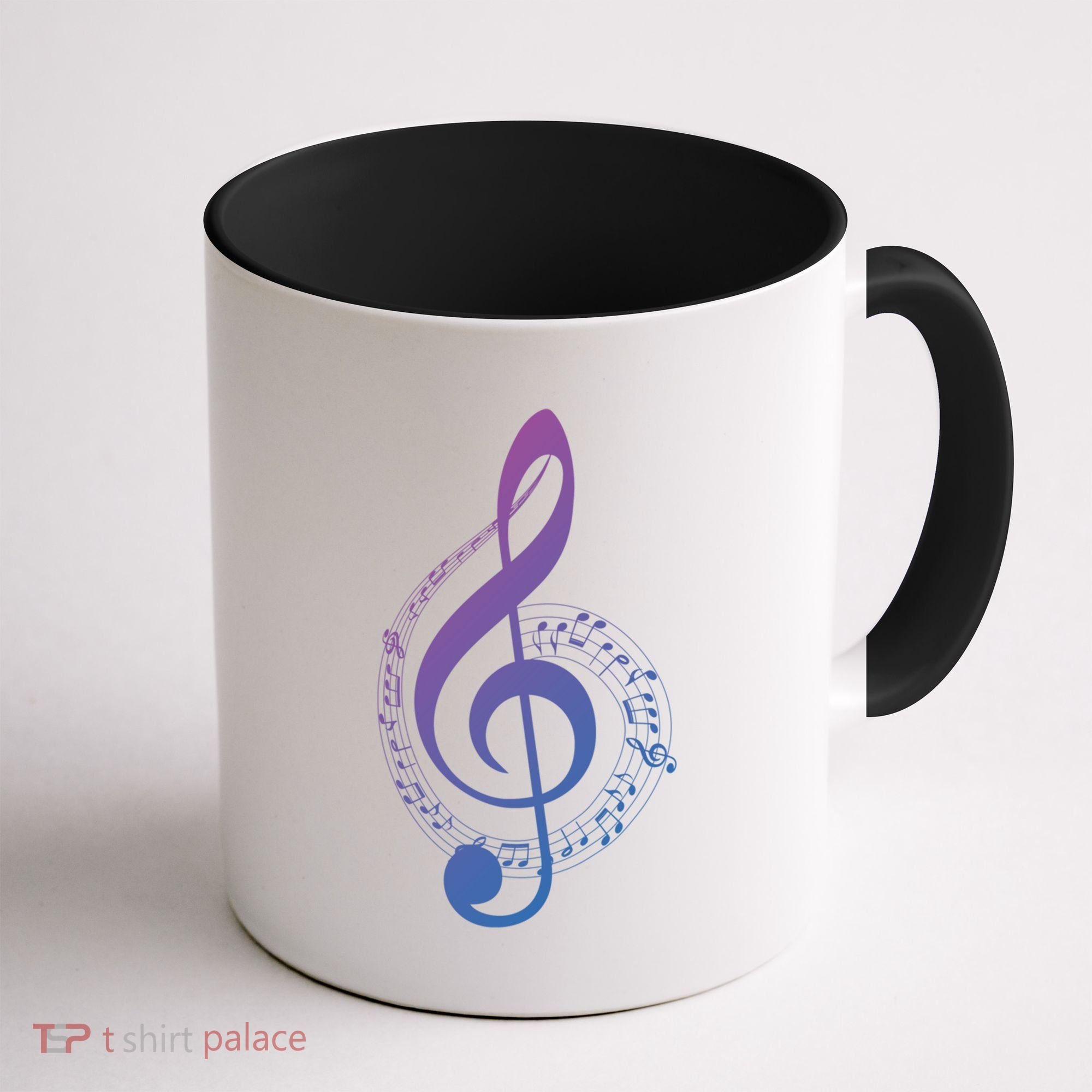 Music Note White Treble Clef Musical Symbol For Musician Gift Coffee Mug