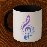Music Note White Treble Clef Musical Symbol For Musician Gift Coffee Mug thumb 2