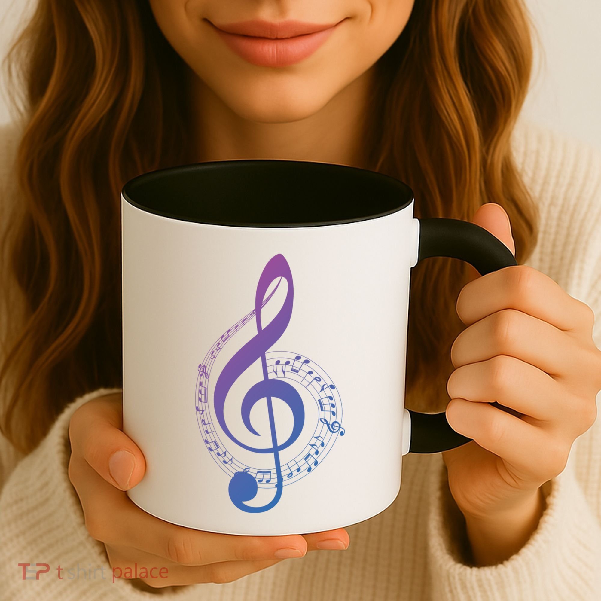 Music Note White Treble Clef Musical Symbol For Musician Gift Coffee Mug
