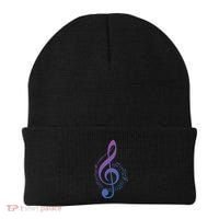 Music Note White Treble Clef Musical Symbol For Musician Gift Beanie thumb 0