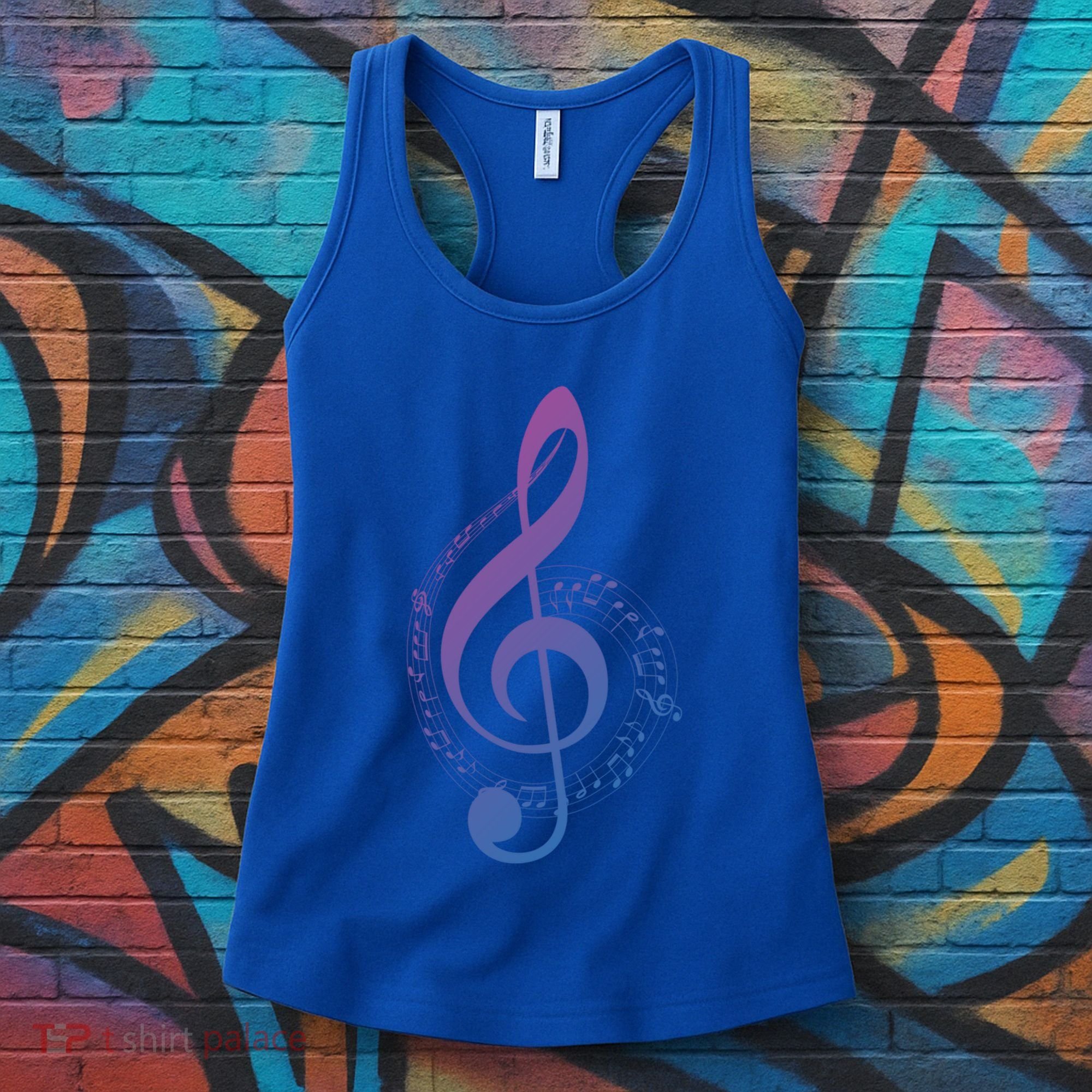 Music Note White Treble Clef Musical Symbol For Musician Gift Women's Tank Top