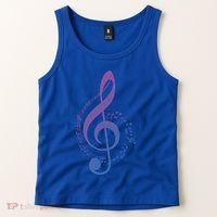 Music Note White Treble Clef Musical Symbol For Musician Gift Tank Top thumb 2