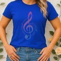 Music Note White Treble Clef Musical Symbol For Musician Gift Women's T-Shirt thumb 2
