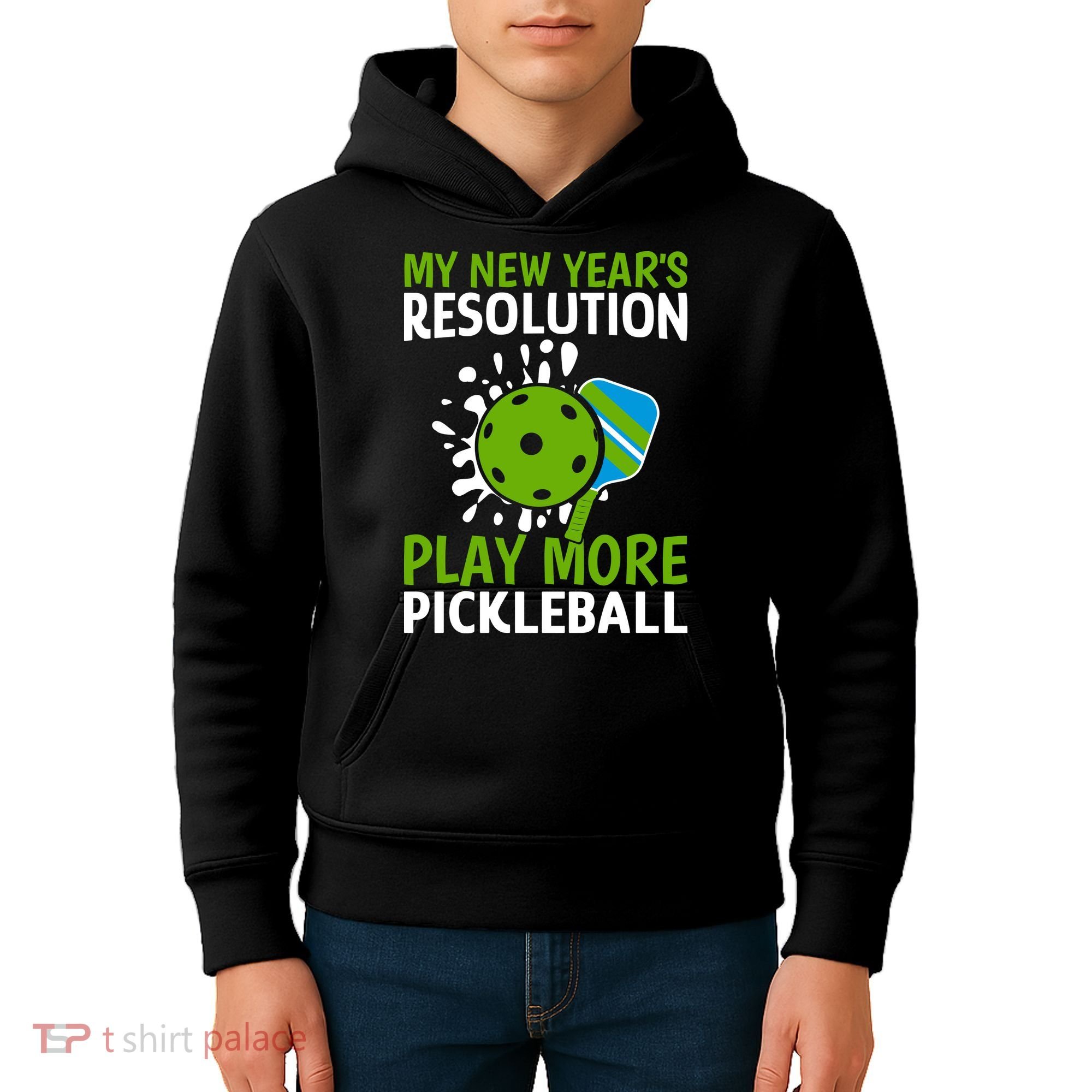 My New Year's Play More Pickleball Gift For Pickleball Lovers Kids Hoodie