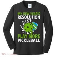 My New Year's Play More Pickleball Gift For Pickleball Lovers Kids Long Sleeve Shirt thumb 0