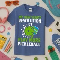 My New Year's Play More Pickleball Gift For Pickleball Lovers Kids T-Shirt thumb 3